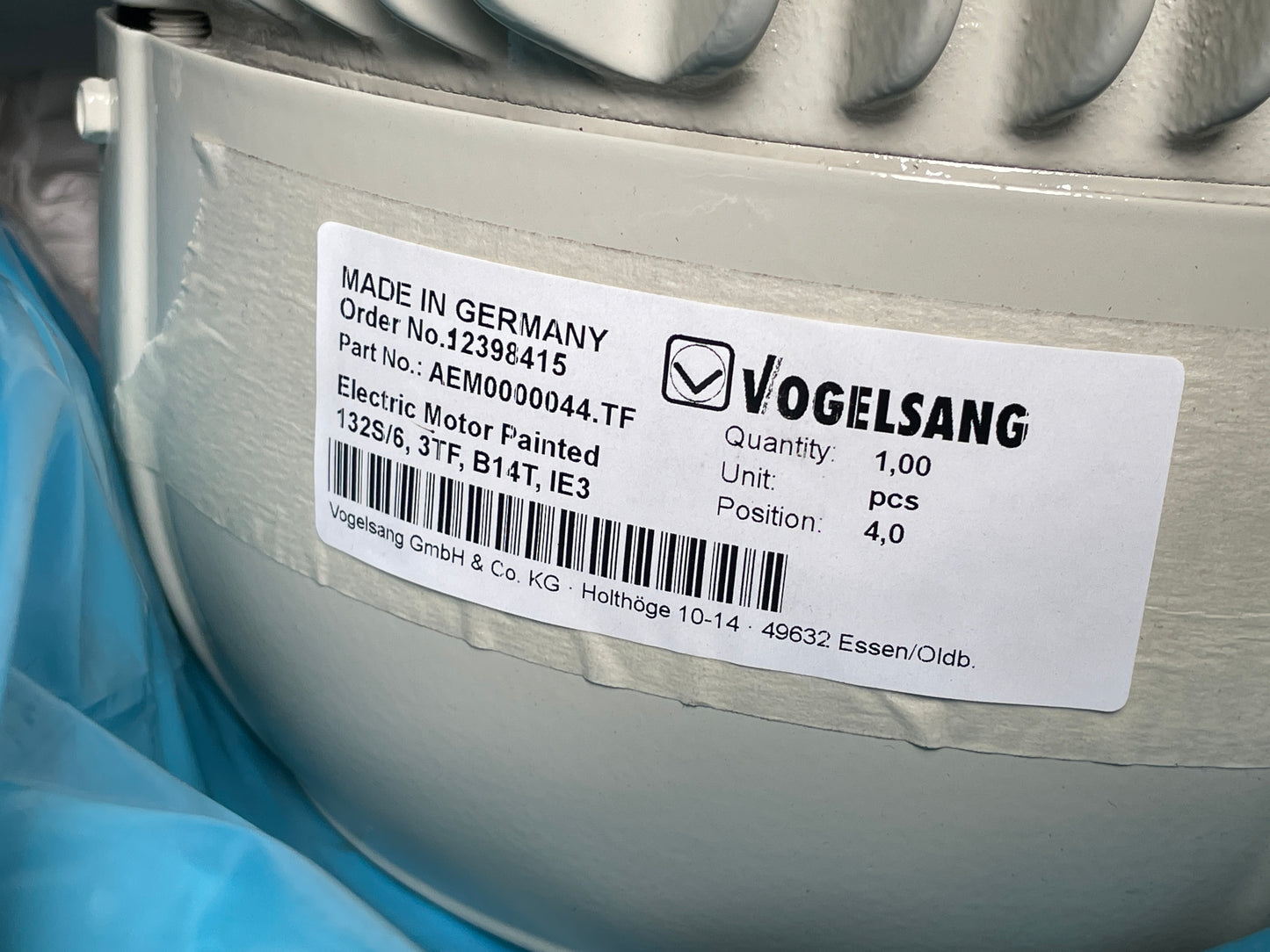 Vogelsang AEM0000044.TF Electric Motor 132S/6