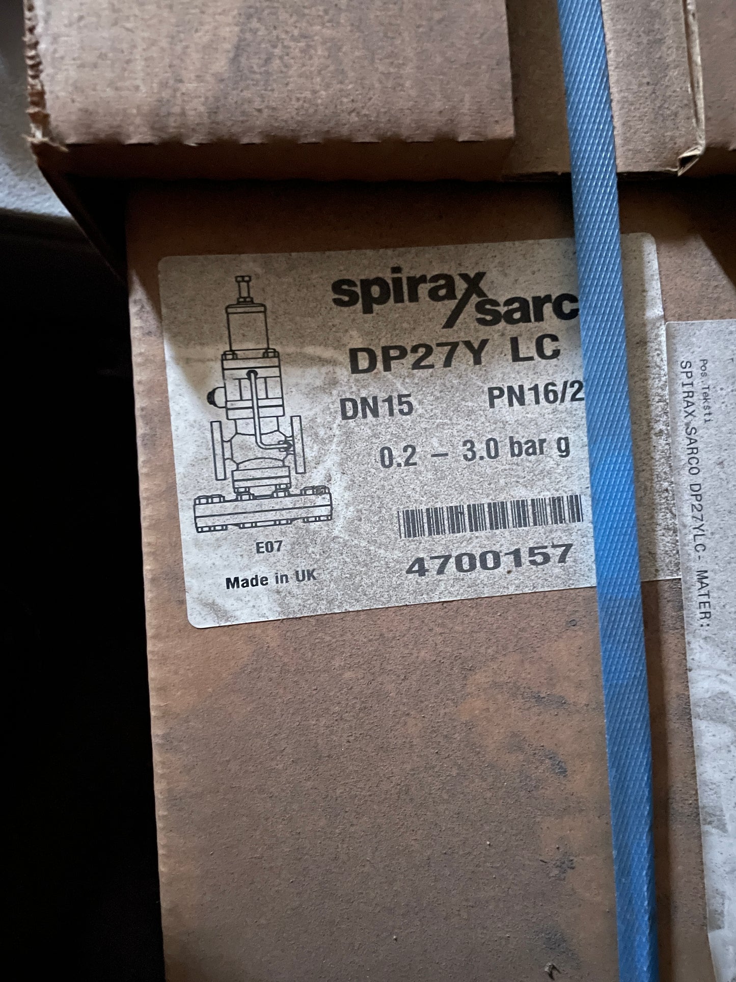 Spirax Sarco Pressure Reducing Valve DP27Y LC DN15
