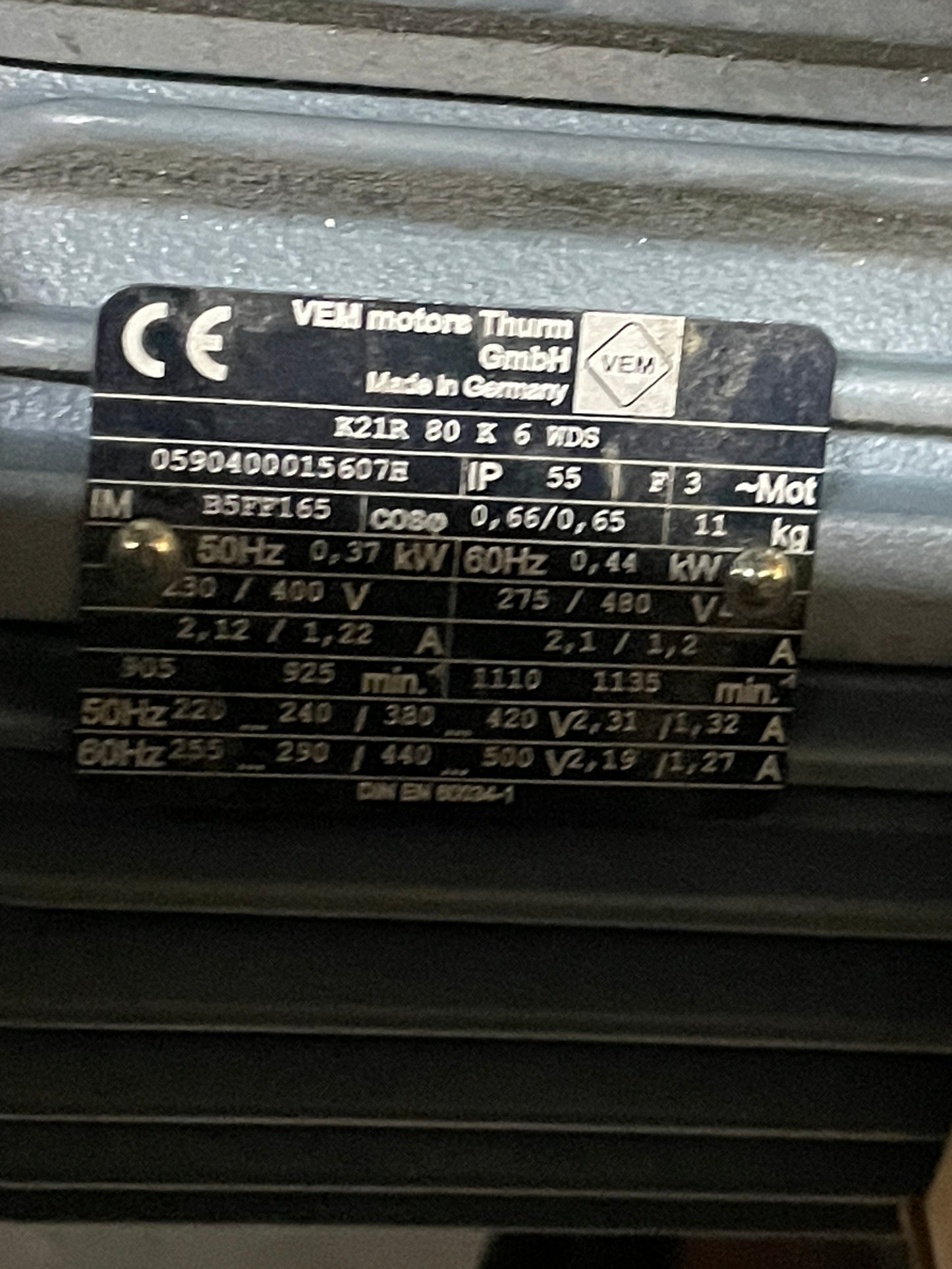 VEM AC Motor K21R 80 K 6 WDS