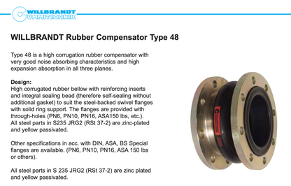 Willbrandt Type 48 Rubber Expansion Joint, DN200, 2000001220