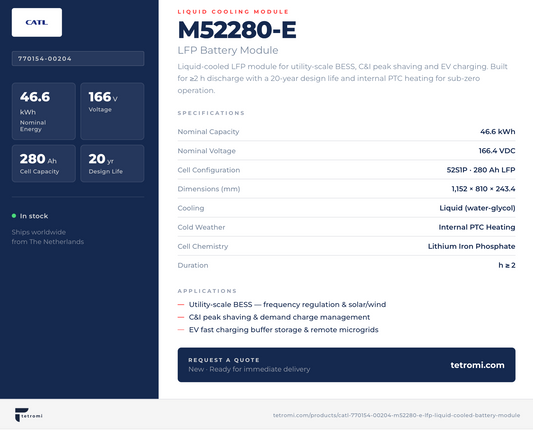 CATL 46.6kWh 166V LFP Battery Pack Module M52280-E (770154-00204)