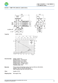 Herborner / Evac 4/HK 50-F Centrifugal Sewage Pump PN: A2D_115, Application: 6573074 - 6573074