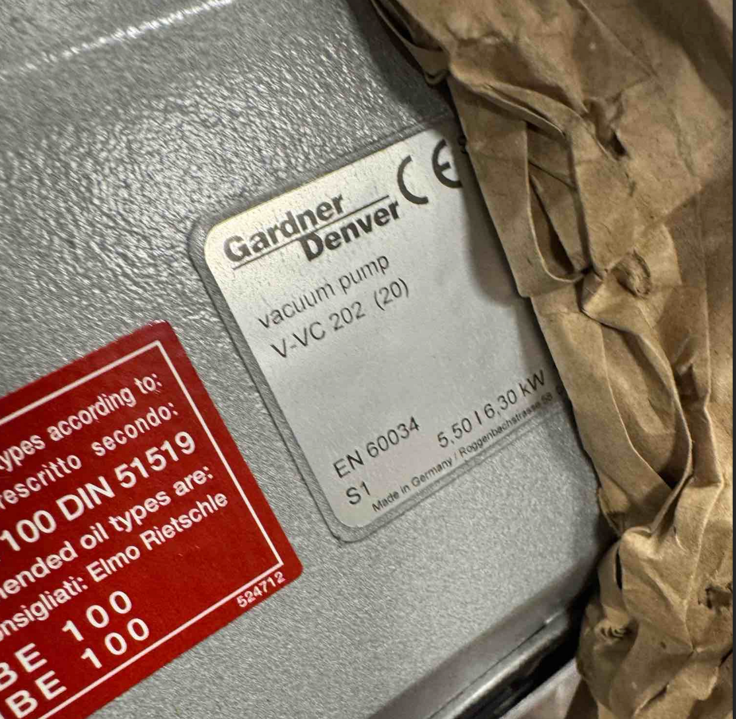 Elmo Rietschle V-VC 202 Oil-Lubricated Rotary Vane Vacuum Pump
