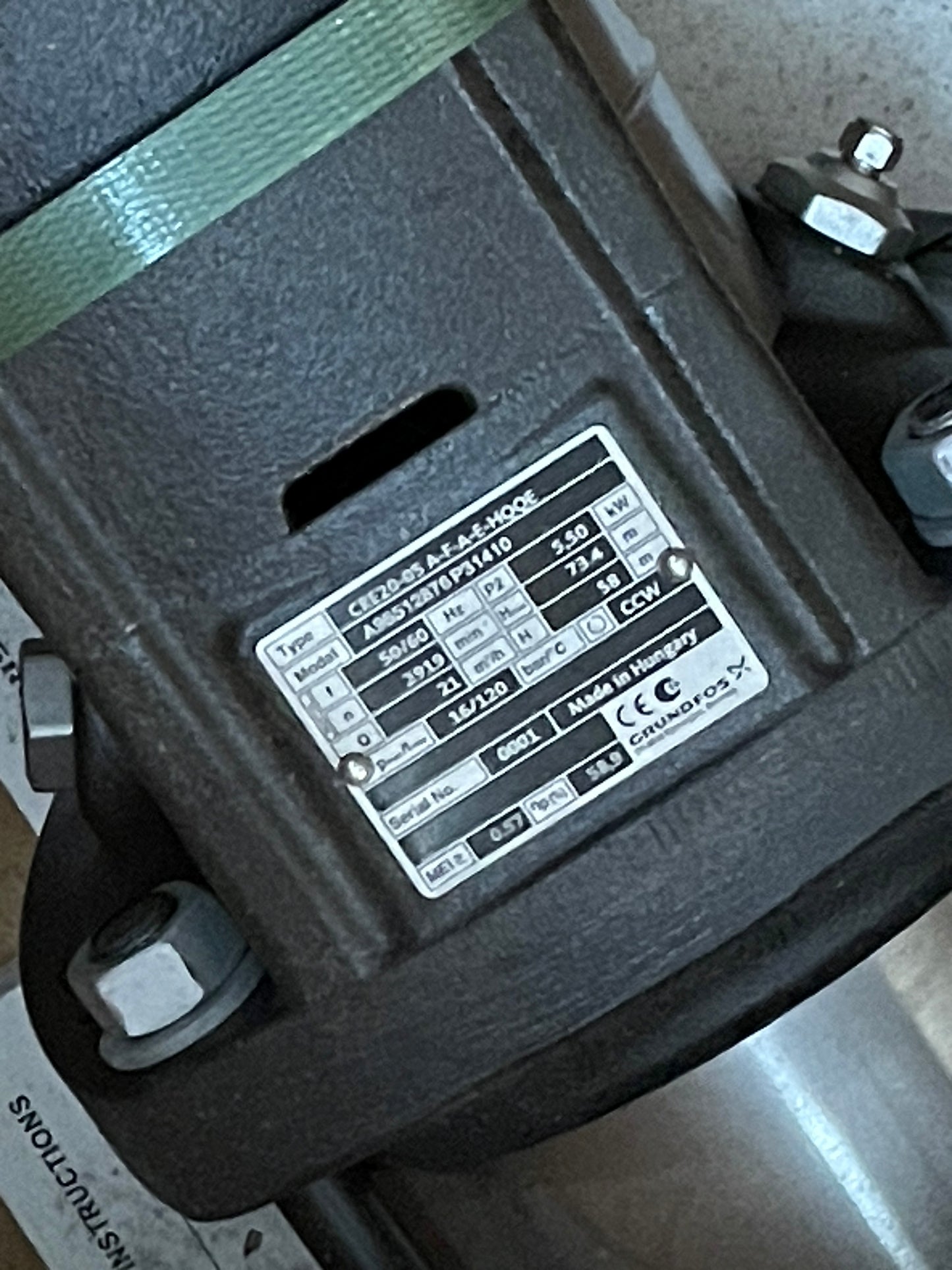 Grundfos Centrifugal Pump CRE20-05 - Part Number: CRE20-05