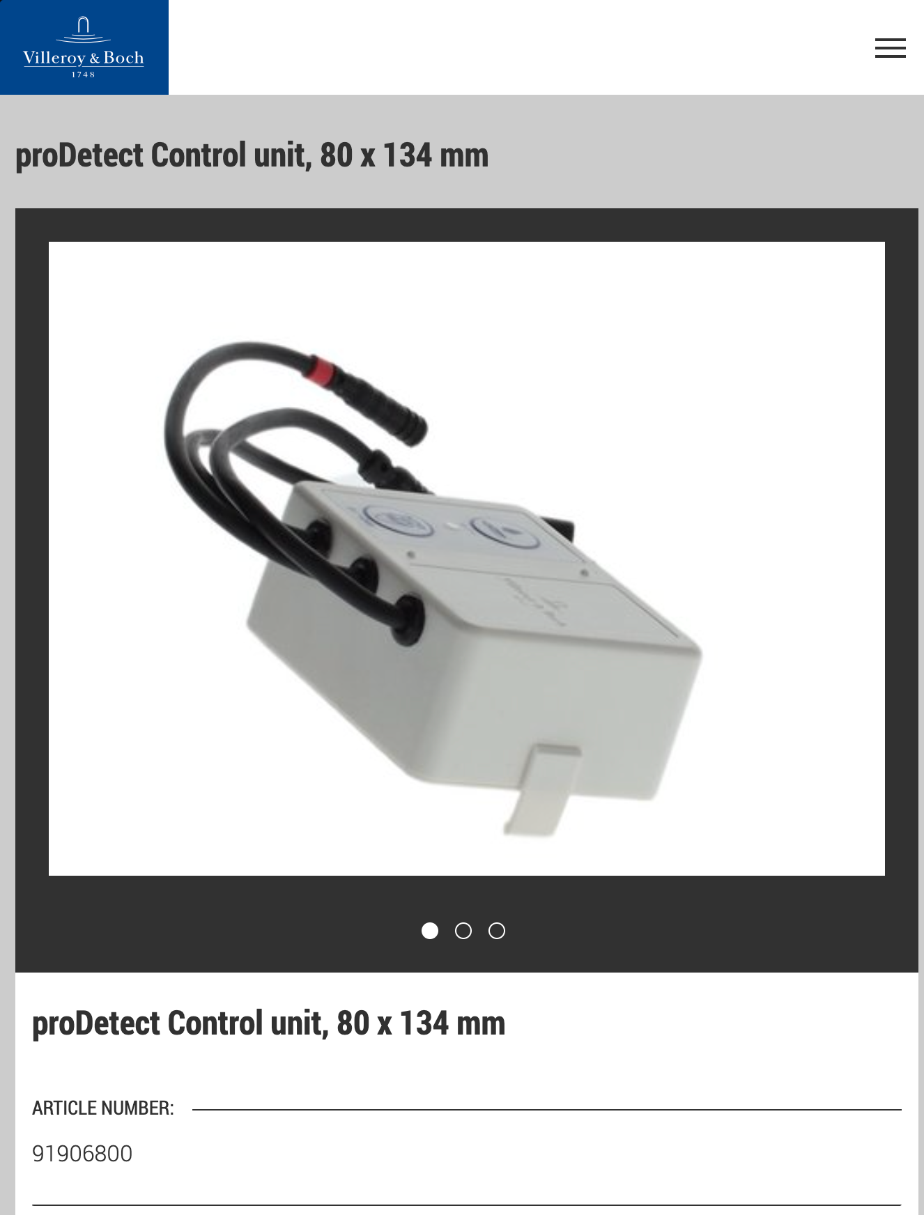 Gustavsberg / Villeroy & Boch Toilet System Controller 91906800, 6574892