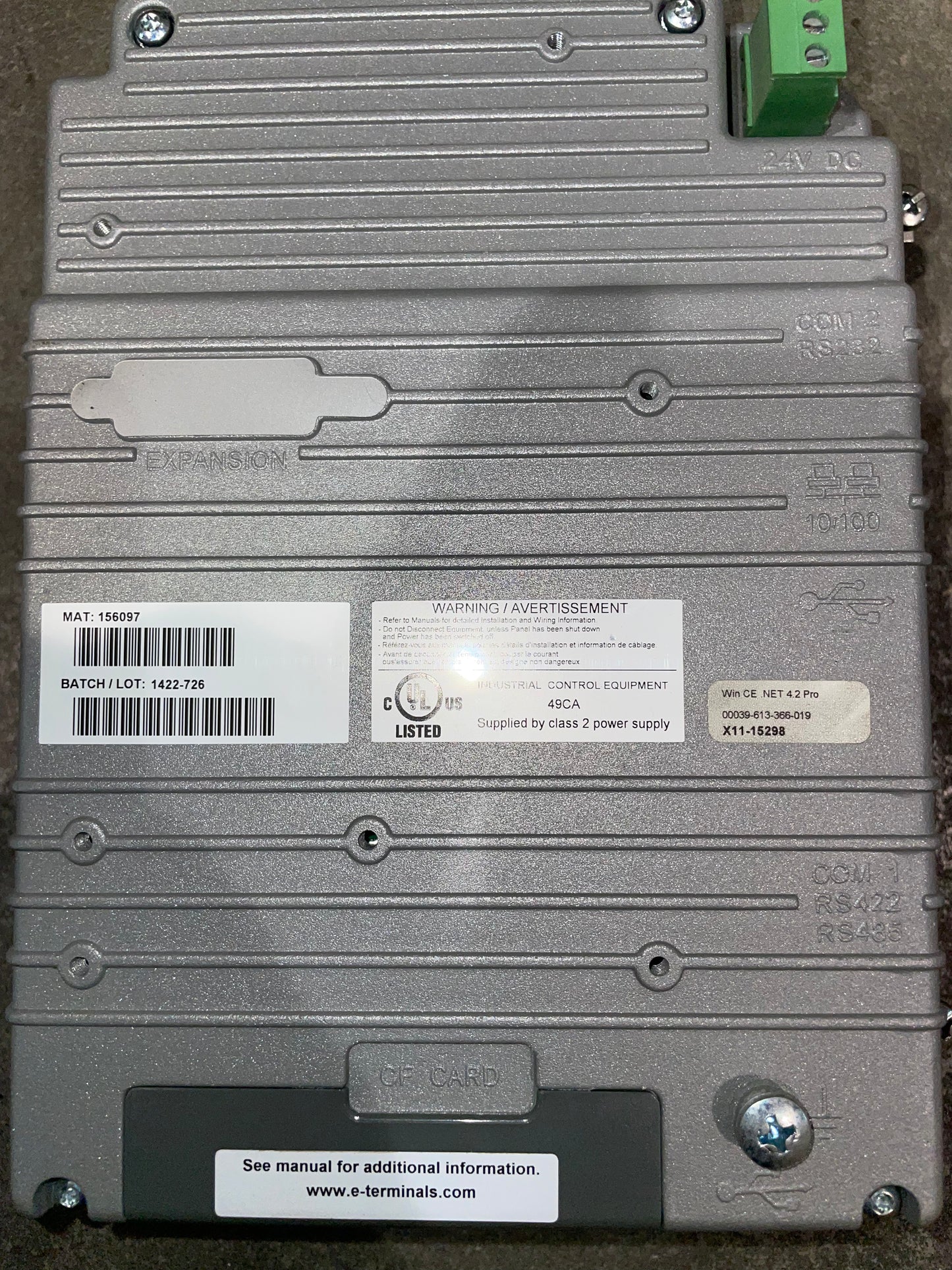 Johnson Controls / Emerson E1071 HMI Control Panel X11-15298 (156097)