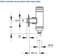 KWC Aqua Urinal Flush Valve (DN15) 6545635, 6463011 - 6545635