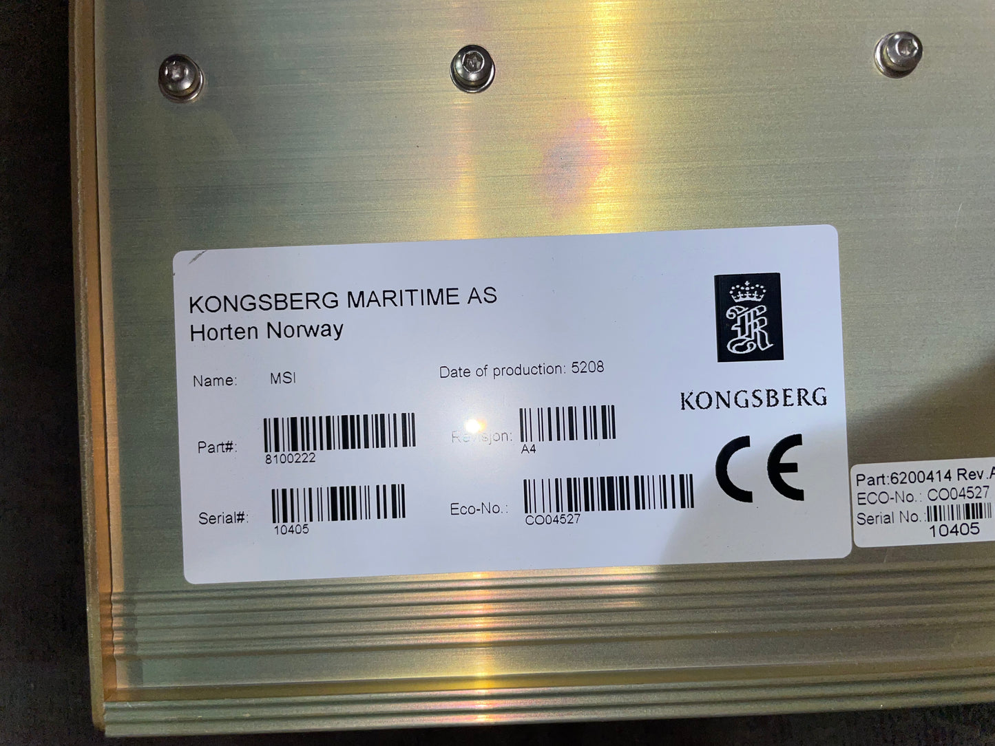 Kongsberg MSI-12 Input/Output Module 8100222