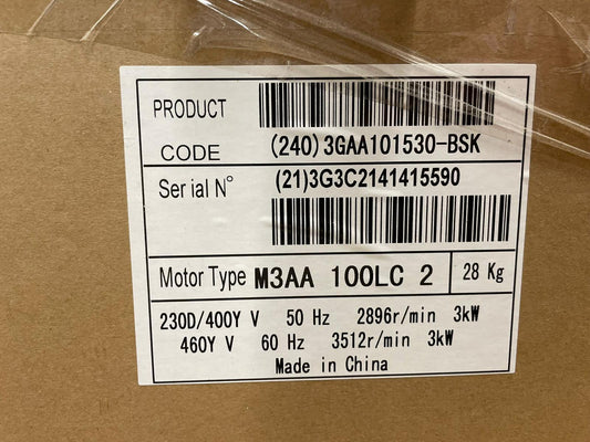 ABB M3AA 100LC 2 IE3 Premium Efficiency Aluminium Motor