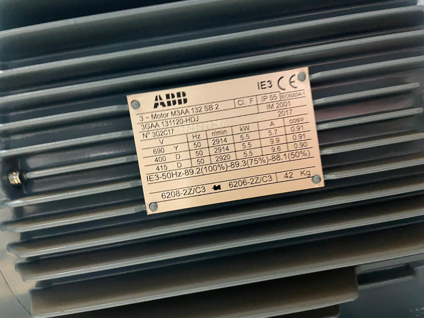 ABB M3AA 132 SB 2 AC Motor - Part Number: M3AA 132 SB 2