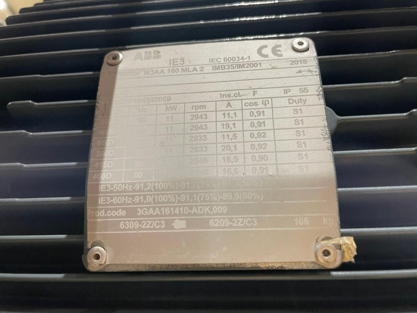 ABB M3AA 160 MLA 2 IMB3/IM1001 IE3 Electric Motor - Part Number: M3AA 160 MLA 2 IMB3/IM1001