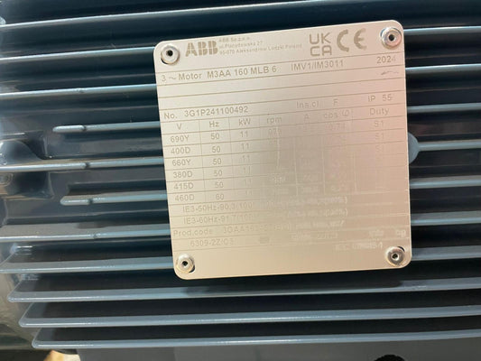 ABB M3AA 160 MLB 6 1MV1/IM3011 Aluminium Process Performance Motor