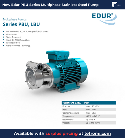 Edur Multiphase Pump 18975, stainless steel (Without Motor)
