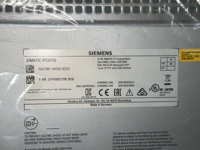 Siemens Industrial PC 6AV7881-4AE00-4DG0
