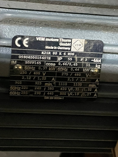 VEM AC Motor K21R 80 K 6 WDS