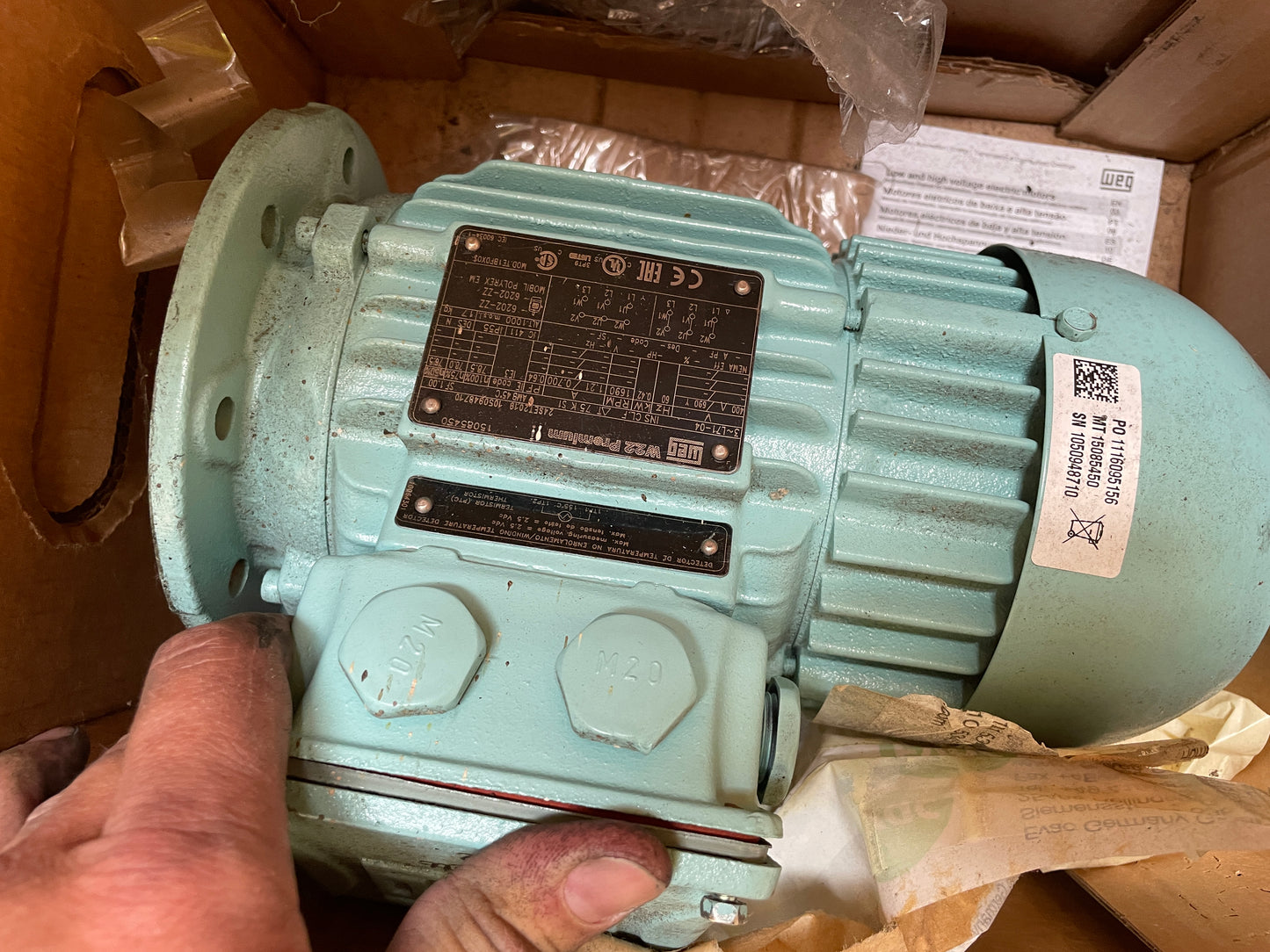Weg 15085450 W22 Three-Phase Electric Motor - Part Number: 15085450