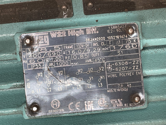Weg W22 8.5kW Frame 132M-04 Three-Phase Motor